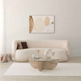 Hanah Home Mesa de café Lily en color Travertino
